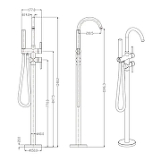 Смеситель для ванны Grocenberg GB900MG Золото матовое-3
