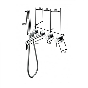 Смеситель для ванны Grocenberg GB5070BL Черный матовый-2