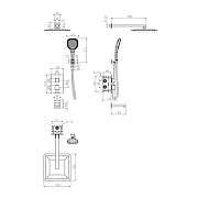 Душевая система Grocenberg GB5050BG с термостатом Графит-9