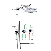 Душевая система Grocenberg GB5090BG Графит-8