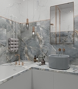 Керамогранит Arcadia Ceramica Ascoli Blue CR4021-A голубой карвинг 60х120 см-7