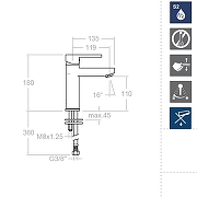 Смеситель для раковины Ramonsoler Drako 3304 Хром-5