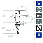 Смеситель для раковины Ramonsoler Titanium 1801 Хром-6