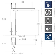Смеситель для раковины Ramonsoler Tzar 340201 Хром-3