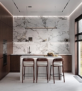 Керамогранит Arcadia Ceramica Malta Bianco Lappato CL4008-A белый с серым карвинг 60х120 см-9