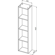 Шкаф пенал Allen Brau Paris 35 1.360006.PGM подвесной Платина матовый-7