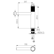 Смеситель для раковины Olive's Mansa 36100MNGM Оружейная сталь-2