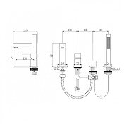 Смеситель на борт ванны Grocenberg GB6008-1BL Черный матовый-1