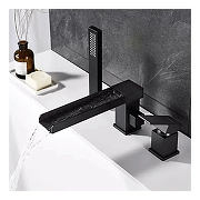 Смеситель на борт ванны Grocenberg GB6008-2BL Черный матовый-1