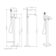 Смеситель для ванны Grocenberg GB800MG Золото матовое-3