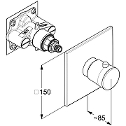 Смеситель для душа Kludi Ambienta 537390575 с термостатом Хром-2
