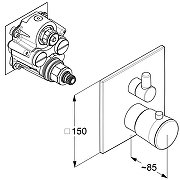 Смеситель для душа Kludi Ambienta 538850575 с термостатом Хром-2