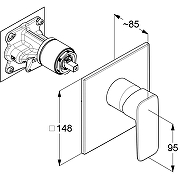 Смеситель для душа Kludi Pure Style 407550575 Хром-2