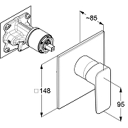 Смеситель для душа Kludi Pure Style 407553975 Черный матовый-2