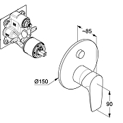 Смеситель для душа Kludi Pure Solid 347590575 Хром-2