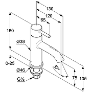 Кран для одного типа воды Kludi Bozz 381183976 Черный матовый-2