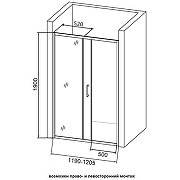 Душевая дверь Orange 120 E02-120TGG профиль Серый матовый стекло прозрачное-5