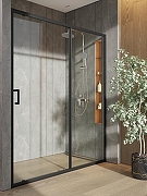 Душевая дверь Orange 160 E02-160TB профиль Черный матовый стекло прозрачное-1