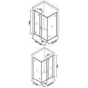 Душевой уголок Orange 130x90 E23-13090TB профиль Черный матовый стекло прозрачное-4