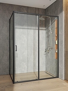 Душевой уголок Orange 140x90 E23-14090TB профиль Черный матовый стекло прозрачное-3