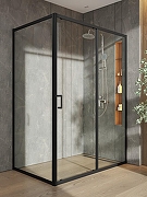 Душевой уголок Orange 140x90 E23-14090TB профиль Черный матовый стекло прозрачное-4