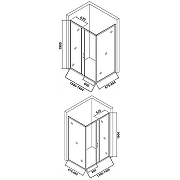 Душевой уголок Orange 140x90 E23-14090TB профиль Черный матовый стекло прозрачное-5