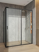 Душевой уголок Orange 150x90 E23-15090TB профиль Черный матовый стекло прозрачное-3
