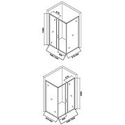Душевой уголок Orange 150x90 E23-15090TB профиль Черный матовый стекло прозрачное-5