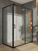 Душевой уголок Orange 150x90 E23-15090TB профиль Черный матовый стекло прозрачное-1