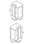 Душевой уголок Orange 150x90 E23-15090TB профиль Черный матовый стекло прозрачное-3