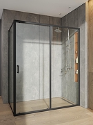 Душевой уголок Orange 160x90 E23-16090TB профиль Черный матовый стекло прозрачное