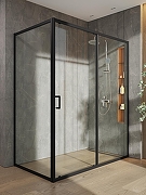 Душевой уголок Orange 160x90 E23-16090TB профиль Черный матовый стекло прозрачное-1