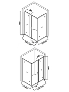 Душевой уголок Orange 160x90 E23-16090TB профиль Черный матовый стекло прозрачное-3
