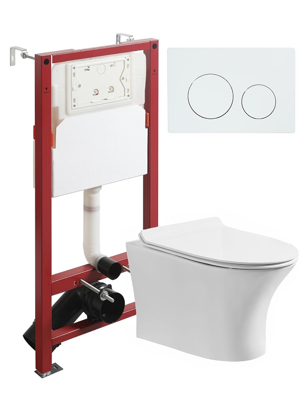 Комплект унитаза с инсталляцией Orange CI01-100W+APB188 