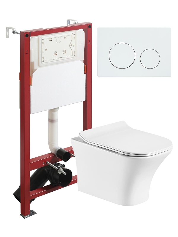 Комплект унитаза с инсталляцией Orange CI02-100W+APB188 