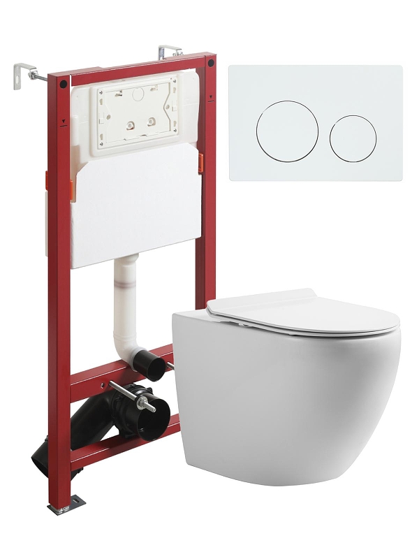 Комплект унитаза с инсталляцией Orange CI07-100W+APB188 