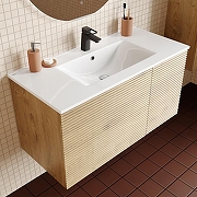 Тумба под раковину Iddis Bild 100 BIL10V0i95 подвесная Дуб светлый-8