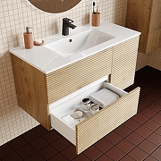 Тумба под раковину Iddis Bild 100 BIL10V0i95 подвесная Дуб светлый-10