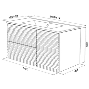 Тумба под раковину Iddis Bild 100 BIL10V0i95 подвесная Дуб светлый-13