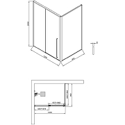 Душевая дверь Timo TDSS-120/13C-8R 1200x2000 T48R раздвижная профиль Никель стекло прозрачное-4