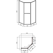 Душевой уголок Timo TTSS-100/13C-8L 1000x1000x2000 T33L раздвижной профиль Никель стекло прозрачное-4