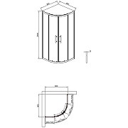 Душевой уголок Timo TPSS-90/13C-8 900x900x2000 T42 раздвижной профиль Никель стекло прозрачное-4