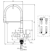 Смеситель для кухни Cersanit Zen 68249 Хром Черный-16