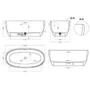 Ванна из искусственного камня Salini Luce 150х75 100122M Белая матовая-9