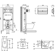 Комплект унитаза с инсталляцией Jacob Delafon Rodin+ E21751RU-00 с сиденьем Микролифт и клавишей смыва Хром-13