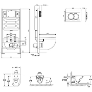 Комплект унитаза с инсталляцией Jacob Delafon Modern Life E21775RU-CP с сиденьем Микролифт и клавишей смыва Хром-15
