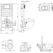 Комплект унитаза с инсталляцией Jacob Delafon Struktura EDF103-00 с сиденьем Микролифт и Белой глянцевой клавишей смыва-11