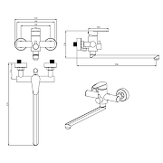 Смеситель для ванны Olive's Olisan Steel ST1221 универсальный Нержавеющая сталь-2