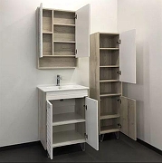 Тумба с раковиной Comforty Клеон 60Н 00-00002044 Белая Дуб дымчатый-3