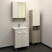 Тумба с раковиной Comforty Клеон 60Н 00-00002044 Белая Дуб дымчатый-4